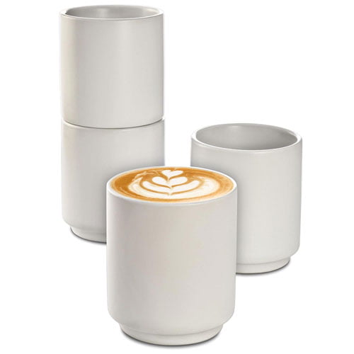 Cappuccino Becher Keramik weiß 4er Set
