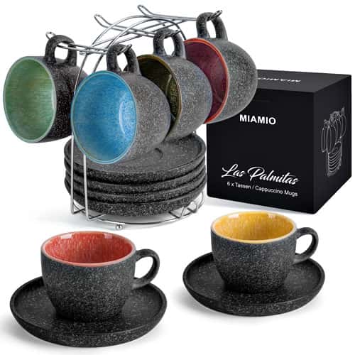 Cappuccino Tassen Steingut Las Palmitas Collection 6er Set