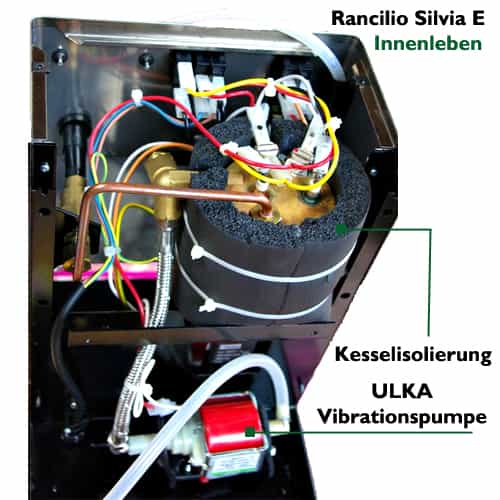 Rancilio Silvia Espressomaschine mit Vibrationspumpe und besserer Kessel Isolierung